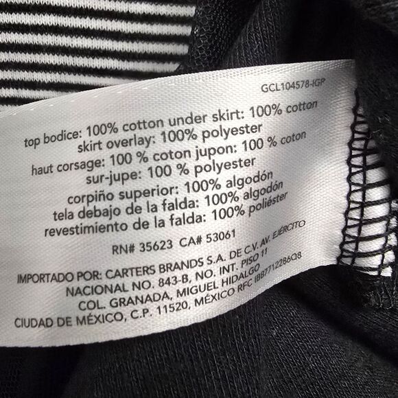 Nwt Carter's 100% Cotton Baby Girl Halloween Tulle Dress Black Cat 2 pc - Picture 9 of 9